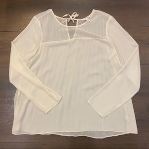 Charming Charlie Sheer Pleated Back Blouse Size M